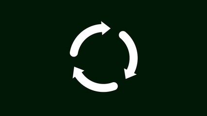 Recycling icon animation with downloading concept. - Powered by Adobe