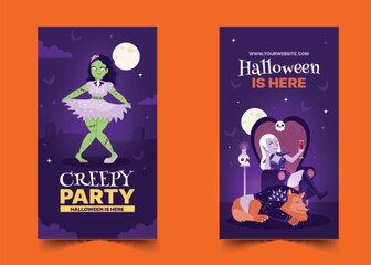 gradient banners collection halloween season design vector illustration