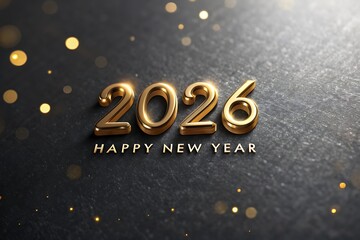 Golden 2026 Happy New Year Celebration With Sparkling Lights And Festive Glow

