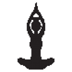 meditation pixel icon, 8-bit. Vector illustration on a white background.