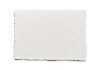 Obraz premium Blank white handmade paper with torn deckle edge, vintage texture, isolated on transparent background