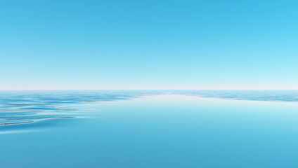Obraz premium Tranquil Blue Ocean Horizon with Clear Sky – Minimalist Seascape Background