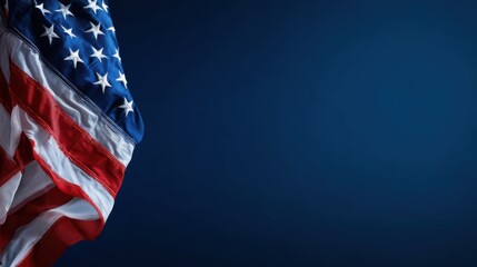 american flag on the right side with copy space