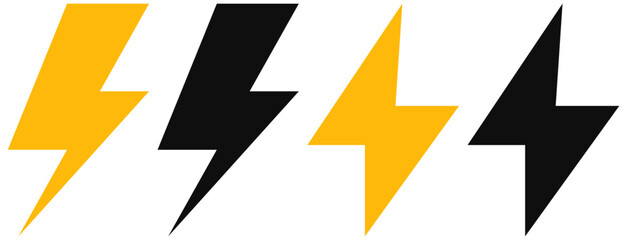 thunder bolt flash icon, yellow flash lightning bolt icon - Electric power icon symbol - Power energy icon sign. vector illustration