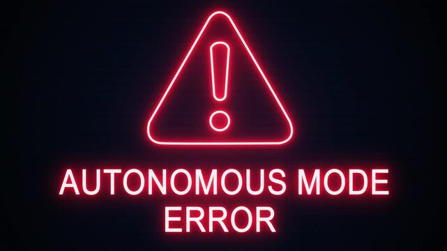 Autonomous mode error alert Icon with binary code background. Attention grabbing icon highlights the importance of digital safety in today's interconnected world.