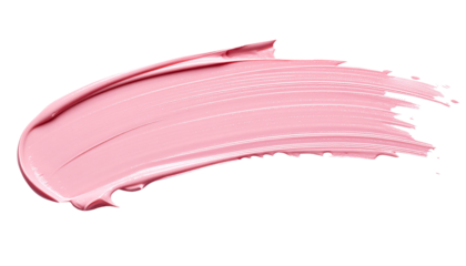 textured abstract pink color paint stroke isolated on transparent background, png