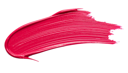 textured abstract raspberry color paint stroke isolated on transparent background, png