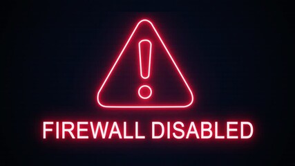 Firewall disabled alert Icon with binary code background. Attention grabbing icon highlights the importance of digital safety in today's interconnected world. - Powered by Adobe