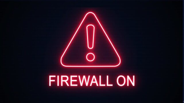 Firewall on alert Icon with binary code background. Attention grabbing icon highlights the importance of digital safety in today's interconnected world.