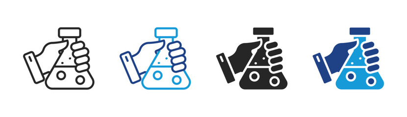 Chemistry Experiment icon set multiple style collection