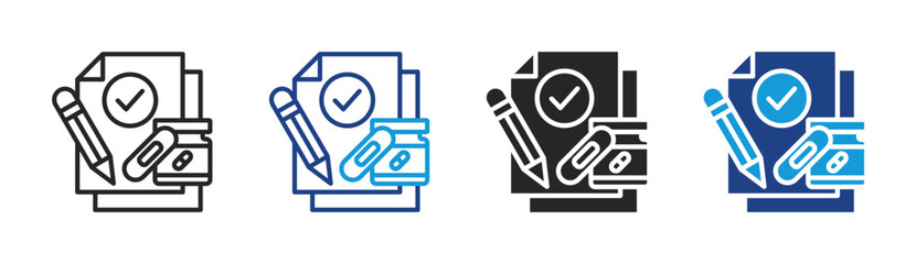Clinical Study icon set multiple style collection