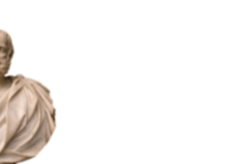 A blur classical bust sculpture on white background, blurred image with soft focus, antique art statue for home or gallery decor.

