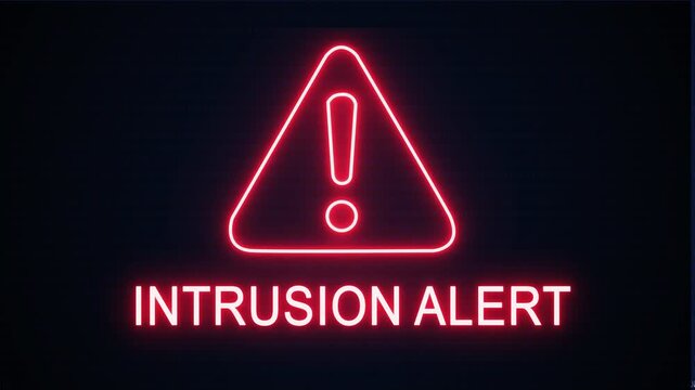 Intrusion alert Icon with binary code background. Attention grabbing icon highlights the importance of digital safety in today's interconnected world.