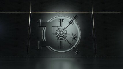 Large metal safe door unlocking with bitcoin coins falling out, representing cryptocurrency wealth and secure financial assets. - Powered by Adobe