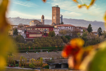 Picturesque Langhe Countryside with Vineyards and Historic Architecture