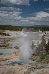 Large fumarole at the Porcelain Basin, Yellowstone National Park