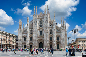 Milan Cathedral (Duomo di Milano), piazza del Duomo and Vittorio Emanuele II Gallery in Milan,...