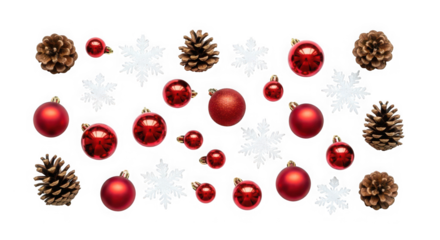Christmas ornament pine cone festive arrangement decoration isolated on transparent background