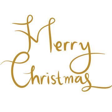 Merry Christmas Hand Lettered Clipart Illustration 
