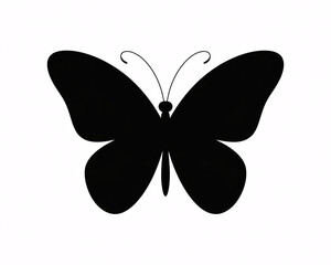 Elegant black butterfly silhouette symbolizing nature's delicate beauty and transformation, perfect for design projects