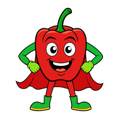 bell pepper posing like superhero
