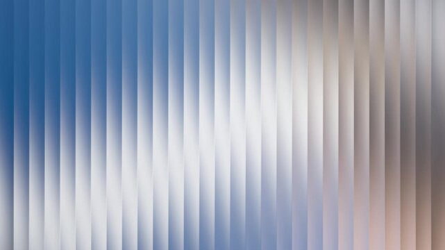 Abstract vertical blinds with a gradient of blue and white, creating a sense of depth and light