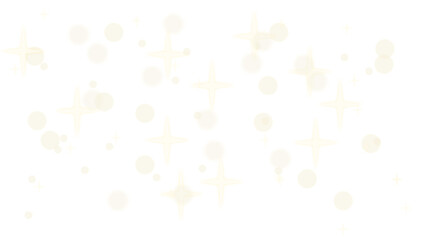 Abstract background of soft golden sparkles, stars, and bokeh lights on a white canvas.