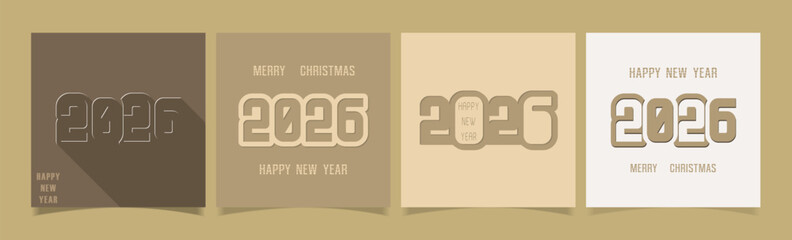 Happy New Year 2026 poster, greeting cards, banner, background, New Year 2026, collection of 2026 Happy New Year, New Year 2026 design template.