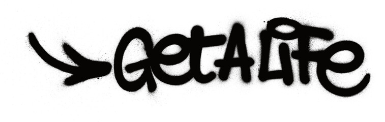 graffiti marked word sprayed in black over white