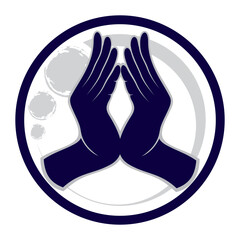 Stilised  meditative finger closures. Hand icon illustration. Hand gesture illustration. 