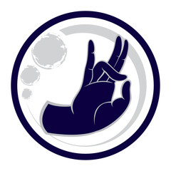 Stilised  meditative finger closures. Hand icon illustration. Hand gesture illustration. 
