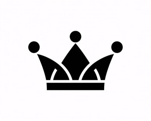 Striking black crown symbol represents royalty, power, leadership, and success, perfect for modern branding and design projects