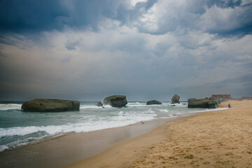 Les bunkers de la Plage Santocha à Capbreton en France