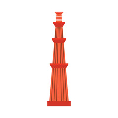 Iconic Qutub Minar isolated on white background, perfect for India travel and heritage themes vector illustration