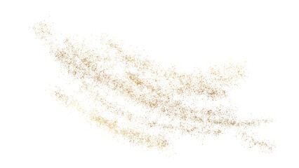 gold sparkles dust particles on transparent background