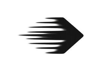 Black arrow symbol showing fast movement and direction. A transparent alpha channel background makes it easy to integrate