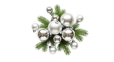 Christmas ornaments isolated on transparent background
