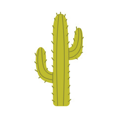 Minimalist isolated cactus inspired by Chile desert nature on white background vector illustration