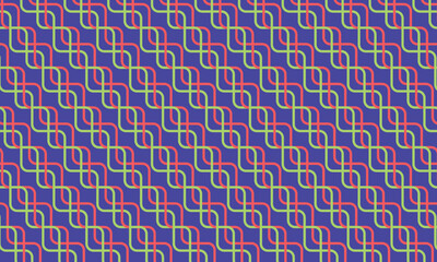 Neon abstract line pattern. Psychedelic geometric vector seamless ornament for textile, fabric, interior, ceramic, wallpaper, paper decoration, cover