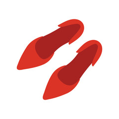 Stylish red women pointed high heel shoes on an isolated white background vector illustration