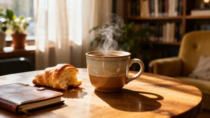 Rush into the bold aroma of coffee awakening a hidden cafe corner