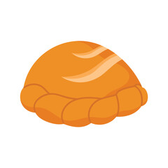 Golden brown Ukrainian pirozhki pastry isolated on white background for food and culture concepts vector illustration