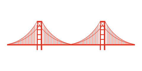 Minimalist isolated depiction of the Golden Gate Bridge for travel and USA themed vector illustration © Flash Vector