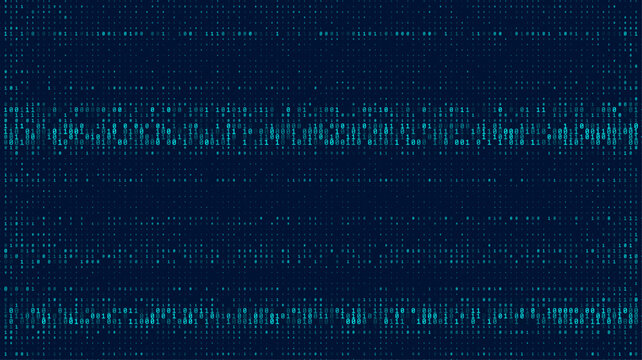 Creative Stream Of Binary Code Algorithm Vector. Abstract Concept Graphic Data, Technology, Decryption, Algorithm, Encryption Element. Computer Matrix Background Art Design Flat Illustration
