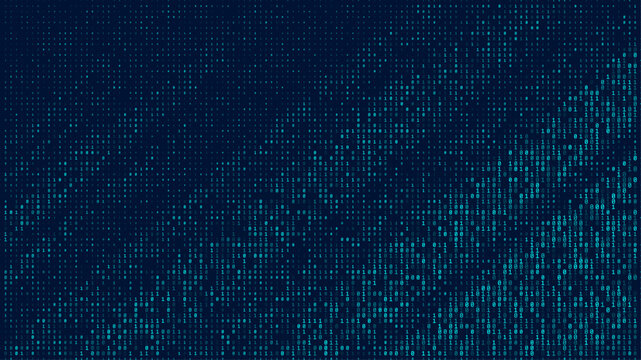 Binary computer code on black background, abstract illustration	