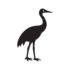 Obraz premium Elegant sandhill crane illustration in flight