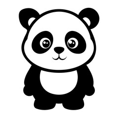 A cute panda silhouette vector.a cute panda silhouette vector 