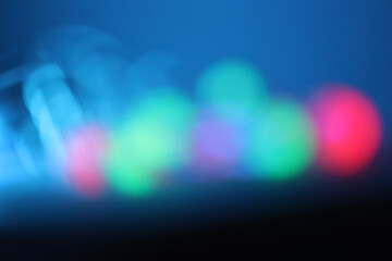 Smoke Abstract blur soft focus blinking light copy space background. Light and shadow blue rays refraction.