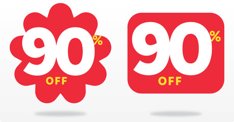 90% off, label, value, market, price, balloon, sale, retail, offer, discount, payment, product, badge, store, sticker, shop. Coupon, promo, icon, set, vector