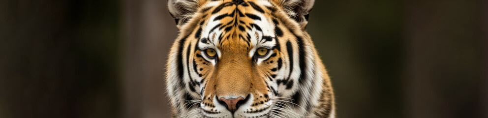 Fototapeta premium Tiger On Panoramic Background 